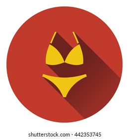 Bikini icon. Flat color design. Vector illustration.