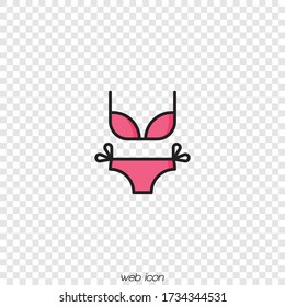 Bikini icon in a flat style.