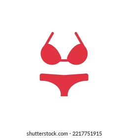 Diseño de estilo plano con iconos de bikini. Ilustración de bikinivector. aislado de fondo blanco.