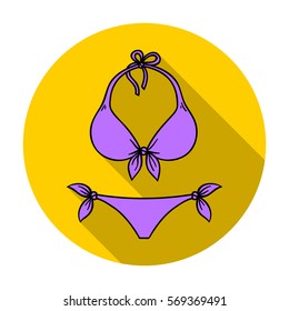 Bikini icon in flat style isolated on white background. Surfing symbol stock vector illustration.