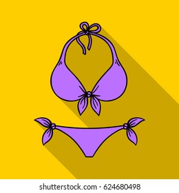 Bikini icon in flate style isolated on white background. Surfing symbol stock vector illustration.