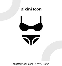 Bikini Icon with Glyph Style, Vector Editable