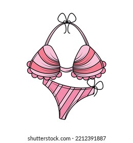 icono bikini aislado en fondo blanco