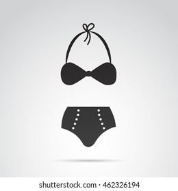 Bikini icon isolated on white background. Vector art.