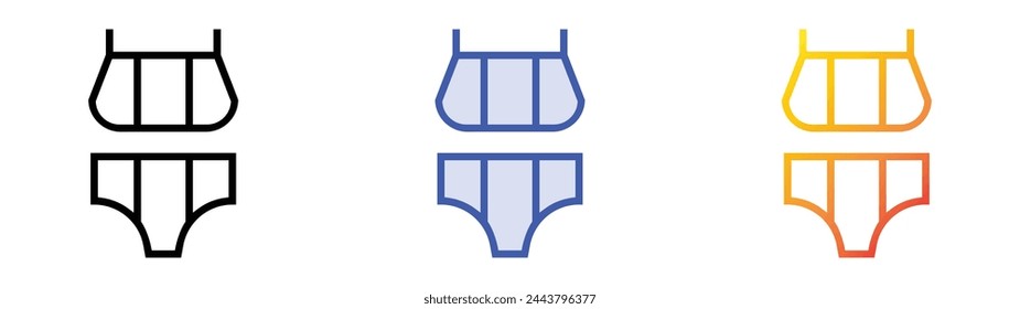 bikini icon. Linear, Blue Fill and Gradient Style Design Isolated On White Background