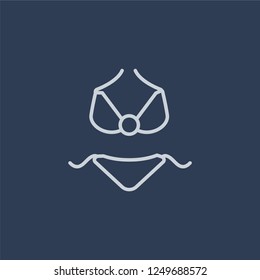 Bikini icon. Bikini linear design concept from  collection. Simple element vector illustration on dark blue background.