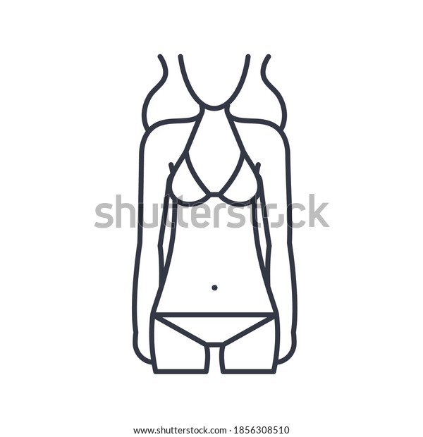 Bikini Icon Linear Isolated Illustration Thin Stock Vector Royalty Free Shutterstock