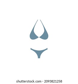 Bikini icon logo flat design template illustration