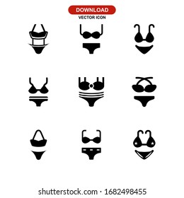 Bikini-Symbol oder -Logo einzeln auf Zeichen Vektorillustration - Kollektion hochwertiger, schwarzer Vektorsymbole
