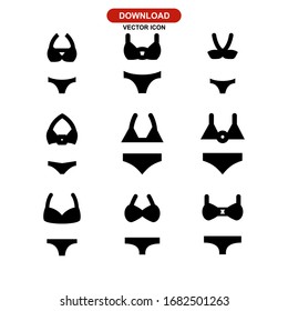 Icono bikini o logotipo símbolo de signo aislado ilustración vectorial - Colección de iconos vectoriales de estilo negro de alta calidad
