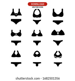 Icono bikini o logotipo símbolo de signo aislado ilustración vectorial - Colección de iconos vectoriales de estilo negro de alta calidad
