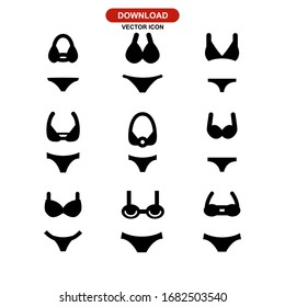 Bikini-Symbol oder -Logo einzeln auf Zeichen Vektorillustration - Kollektion hochwertiger, schwarzer Vektorsymbole
