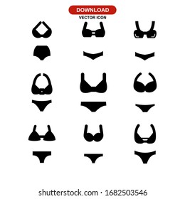 Bikini-Symbol oder -Logo einzeln auf Zeichen Vektorillustration - Kollektion hochwertiger, schwarzer Vektorsymbole
