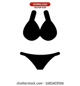 Icono bikini o logo aislado símbolo de signo ilustración vectorial. iconos vectoriales de estilo negro de alta calidad.