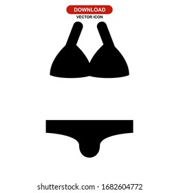 Icono bikini o logotipo símbolo de signo aislado ilustración vectorial - iconos vectoriales de estilo negro de alta calidad
