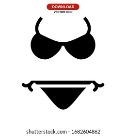 Icono bikini o logotipo símbolo de signo aislado ilustración vectorial - iconos vectoriales de estilo negro de alta calidad
