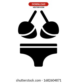 Icono bikini o logotipo símbolo de signo aislado ilustración vectorial - iconos vectoriales de estilo negro de alta calidad
