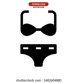 Bikini-Symbol oder -Logo einzeln auf Zeichen Vektorillustration Illustration - hochwertige Vektorsymbole in schwarzem Stil
