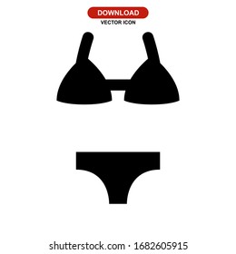 Icono bikini o logotipo símbolo de signo aislado ilustración vectorial - iconos vectoriales de estilo negro de alta calidad
