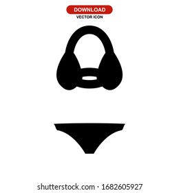 Icono bikini o logotipo símbolo de signo aislado ilustración vectorial - iconos vectoriales de estilo negro de alta calidad
