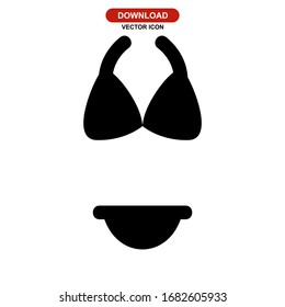 Icono bikini o logotipo símbolo de signo aislado ilustración vectorial - iconos vectoriales de estilo negro de alta calidad
