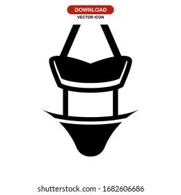 Icono bikini o logotipo símbolo de signo aislado ilustración vectorial - iconos vectoriales de estilo negro de alta calidad
