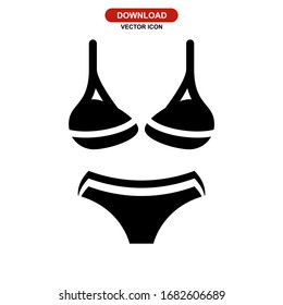 Icono bikini o logotipo símbolo de signo aislado ilustración vectorial - iconos vectoriales de estilo negro de alta calidad
