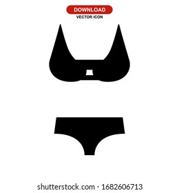 Icono bikini o logotipo símbolo de signo aislado ilustración vectorial - iconos vectoriales de estilo negro de alta calidad
