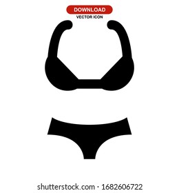 Icono bikini o logotipo símbolo de signo aislado ilustración vectorial - iconos vectoriales de estilo negro de alta calidad
