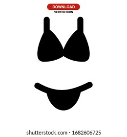 Icono bikini o logotipo símbolo de signo aislado ilustración vectorial - iconos vectoriales de estilo negro de alta calidad
