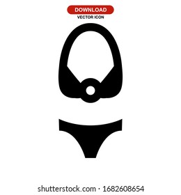 Icono bikini o logotipo símbolo de signo aislado ilustración vectorial - iconos vectoriales de estilo negro de alta calidad
