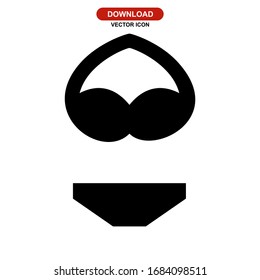 Icono bikini o logotipo símbolo de signo aislado ilustración vectorial - iconos vectoriales de estilo negro de alta calidad
