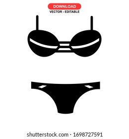 bikini icon or logo isolated sign symbol vector illustration - high quality black style vector icons
