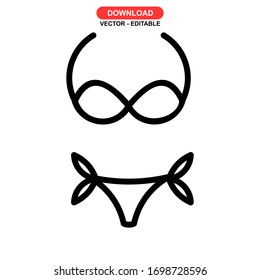 bikini icon or logo isolated sign symbol vector illustration - high quality black style vector icons
