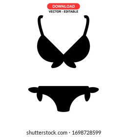 Bikini-Symbol oder -Logo einzeln auf Zeichen Vektorillustration Illustration - hochwertige Vektorsymbole in schwarzem Stil
