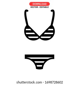 bikini icon or logo isolated sign symbol vector illustration - high quality black style vector icons
