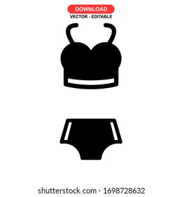 bikini icon or logo isolated sign symbol vector illustration - high quality black style vector icons
