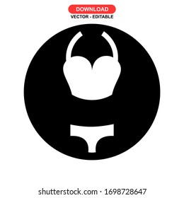 bikini icon or logo isolated sign symbol vector illustration - high quality black style vector icons
