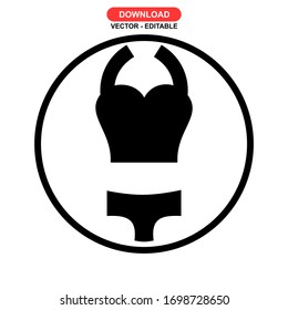 bikini icon or logo isolated sign symbol vector illustration - high quality black style vector icons
