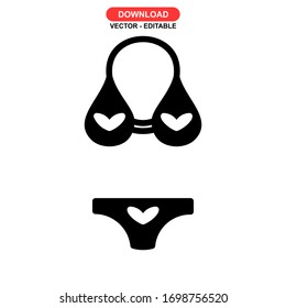 bikini icon or logo isolated sign symbol vector illustration - high quality black style vector icons
