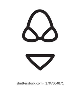 Bikini-Symbol oder -Logo einzeln auf Zeichensymbolen, Vektorgrafik - hochwertige Vektorsymbole in schwarzem Stil
