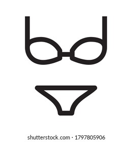 bikini icon or logo isolated sign symbol vector illustration - high quality black style vector icons
