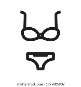 bikini icon or logo isolated sign symbol vector illustration - high quality black style vector icons
