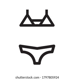 icono bikini o logotipo símbolo de señas aislado ilustración vectorial - iconos vectoriales de estilo negro de alta calidad
