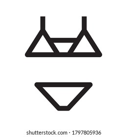 icono bikini o logotipo símbolo de señas aislado ilustración vectorial - iconos vectoriales de estilo negro de alta calidad
