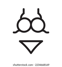 icono bikini o logotipo símbolo de señas aislado ilustración vectorial - iconos vectoriales de estilo negro de alta calidad