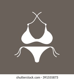 Bikini Icon on Dark Gray Color. Eps-10.