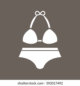 Bikini Icon on Dark Gray Color. Eps-10.