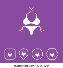 Bikini Icon on Flat UI Colors with Different Shapes. Eps-10.