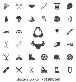 Bikini Icon on the white background. Sport set of icons